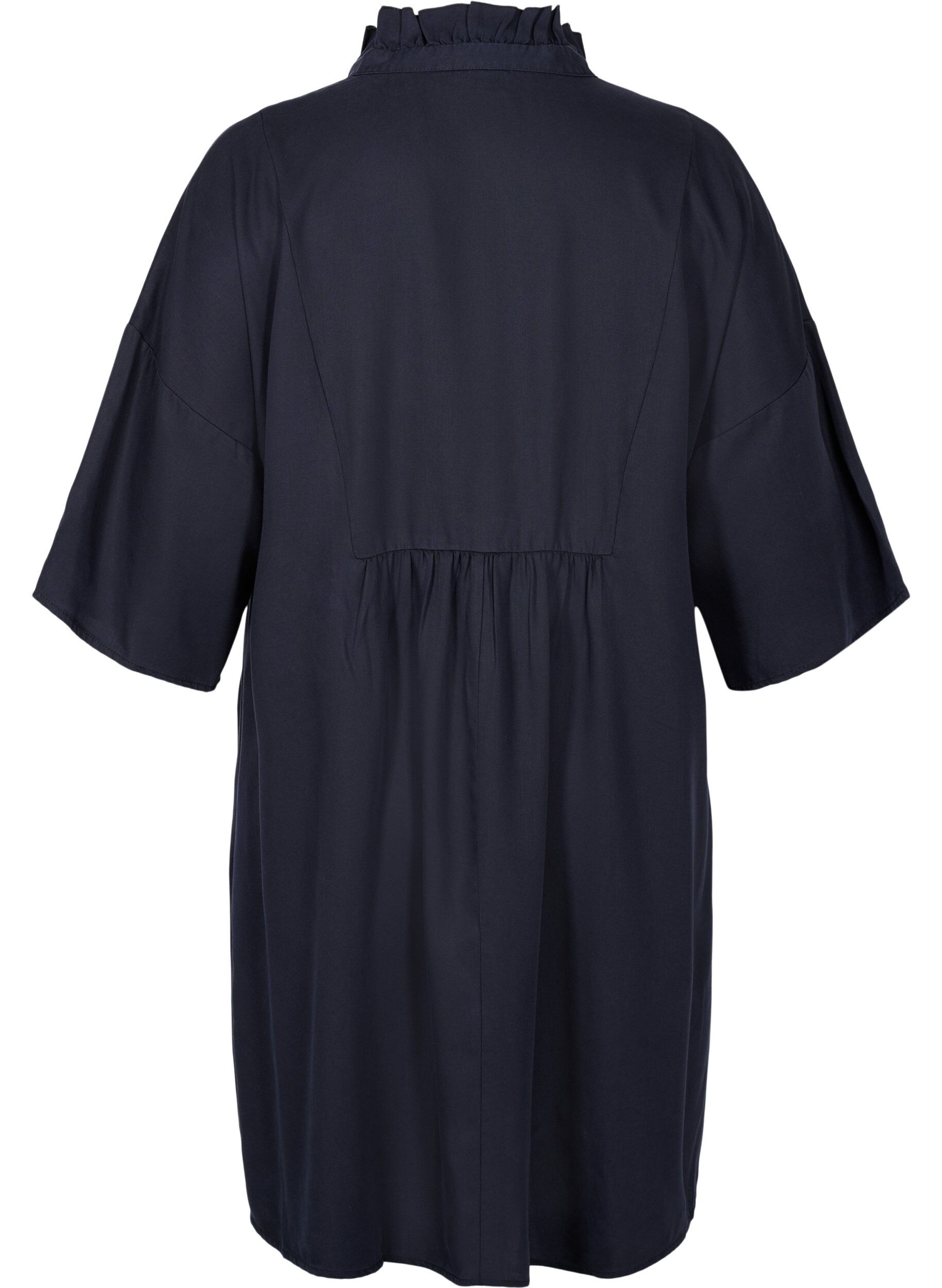 Zizzi Jurk met 3/4 mouwen van lyocell (TENCEL&trade;), Black, Packshot image number 1