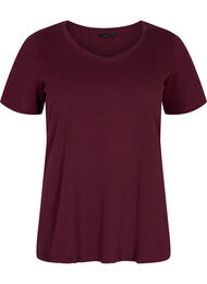 Basic t-shirt in effen kleur met katoen, Winetasting