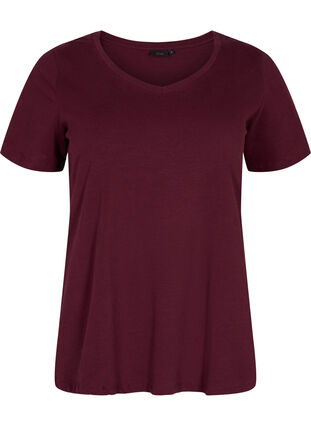Basic t-shirt in effen kleur met katoen, Winetasting, Packshot image number 0