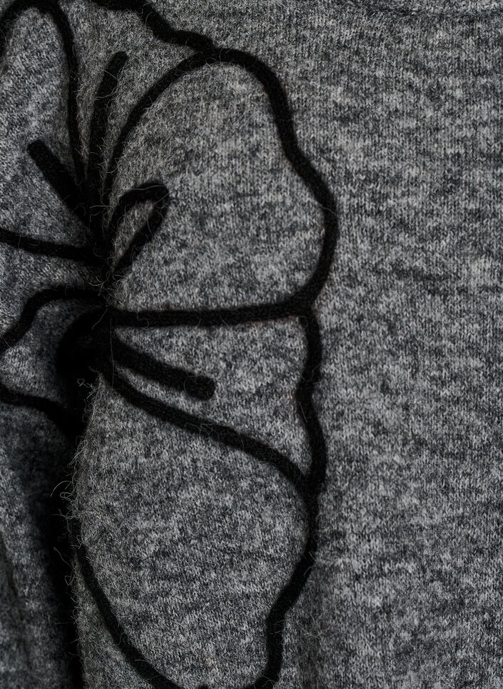 Jumper met bloemenapplicatie, Grijs, Packshot image number 2