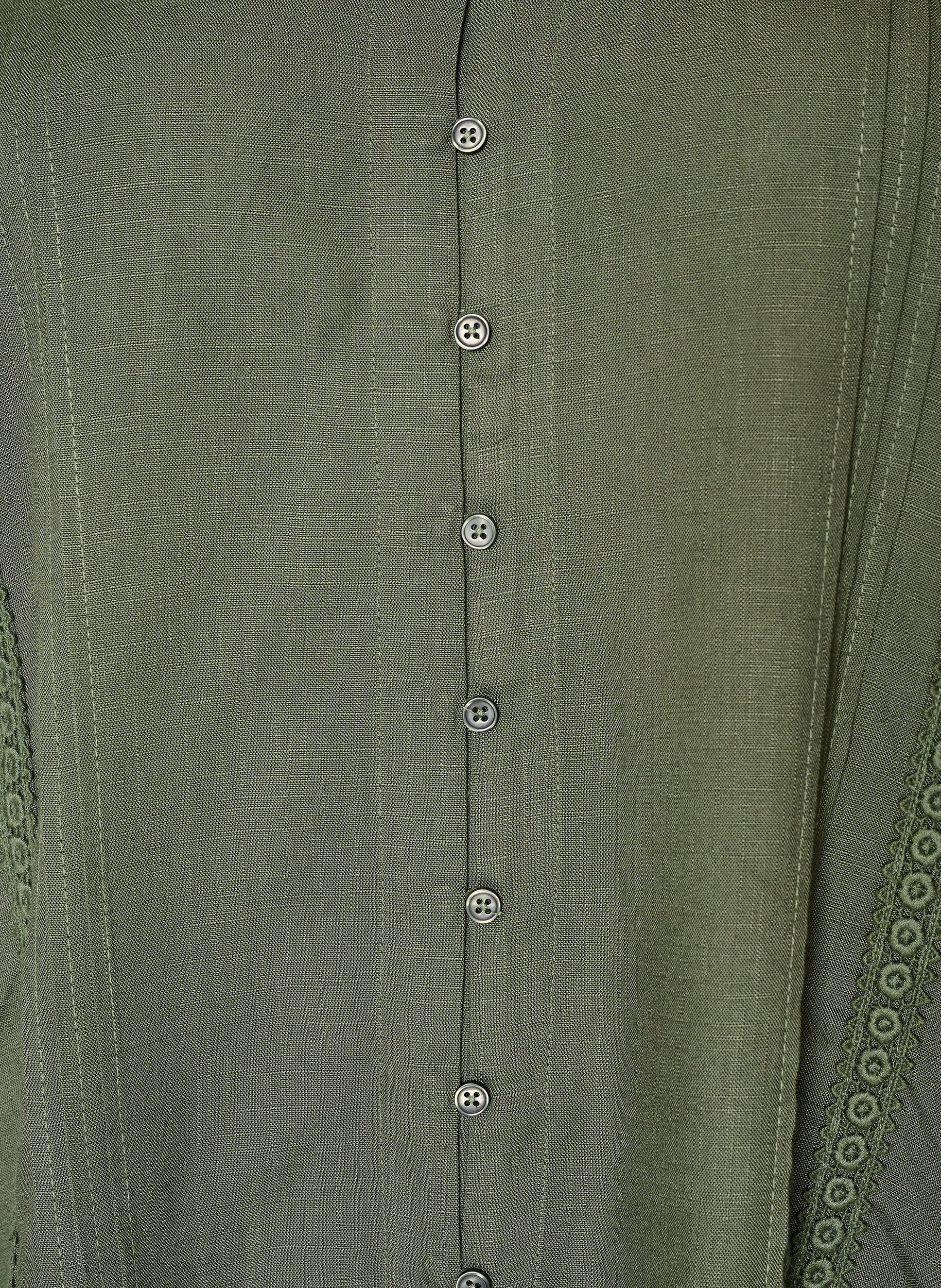 ZizziViscose blouse met crochet detail en knopen, Groen, Packshot image number 2