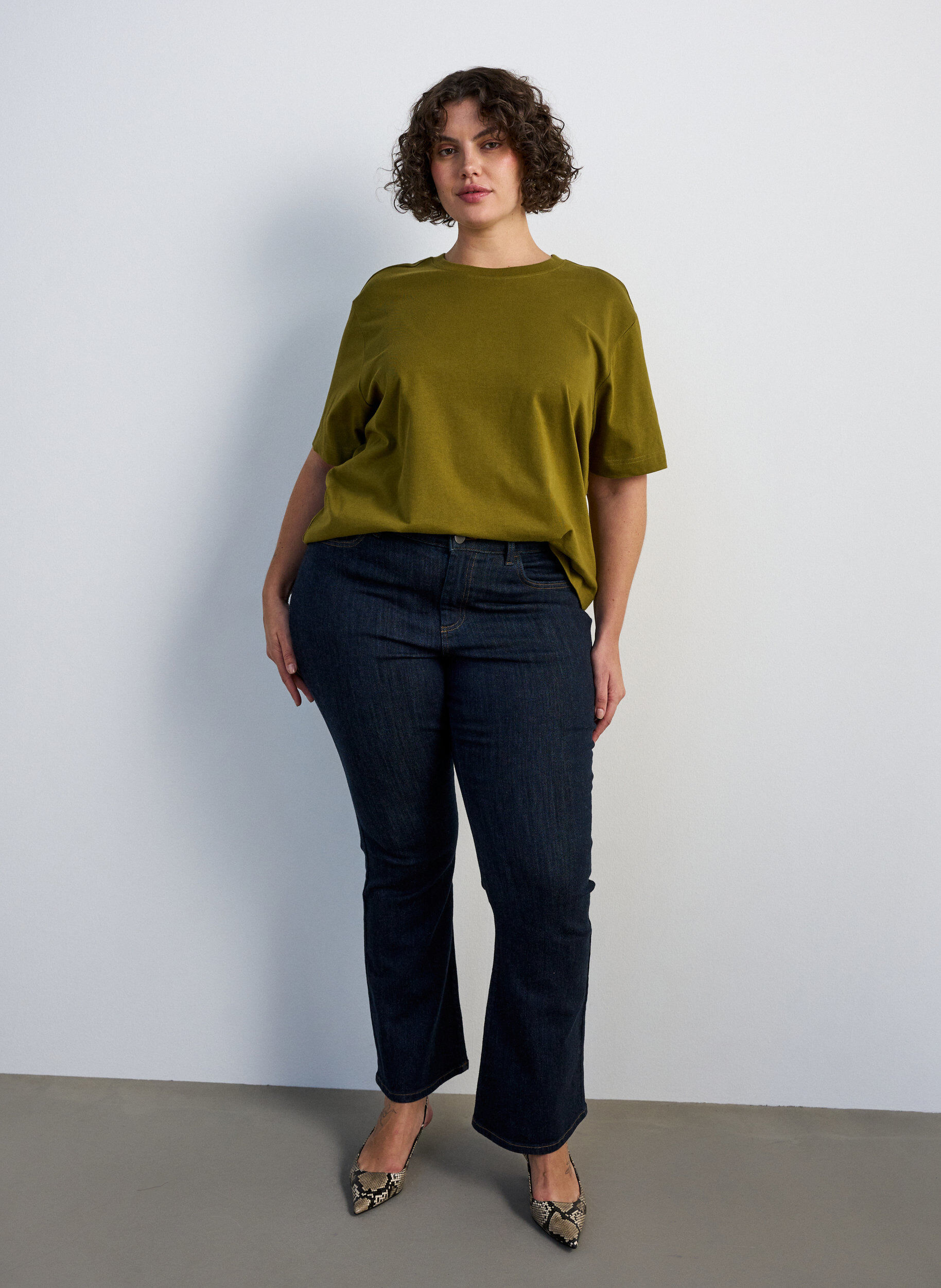 ZizziBoxy katoenen T-shirt, 2262, Model image number 1