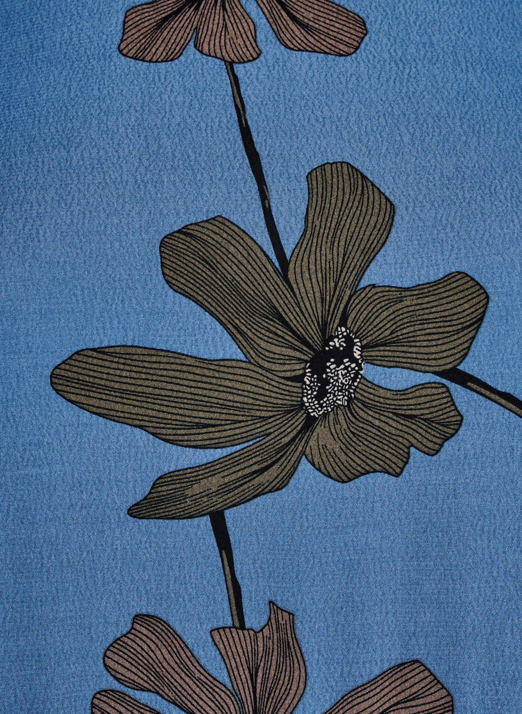 Zizzi Lange mouwen tuniek met een naad, Blauw, Packshot image number 3