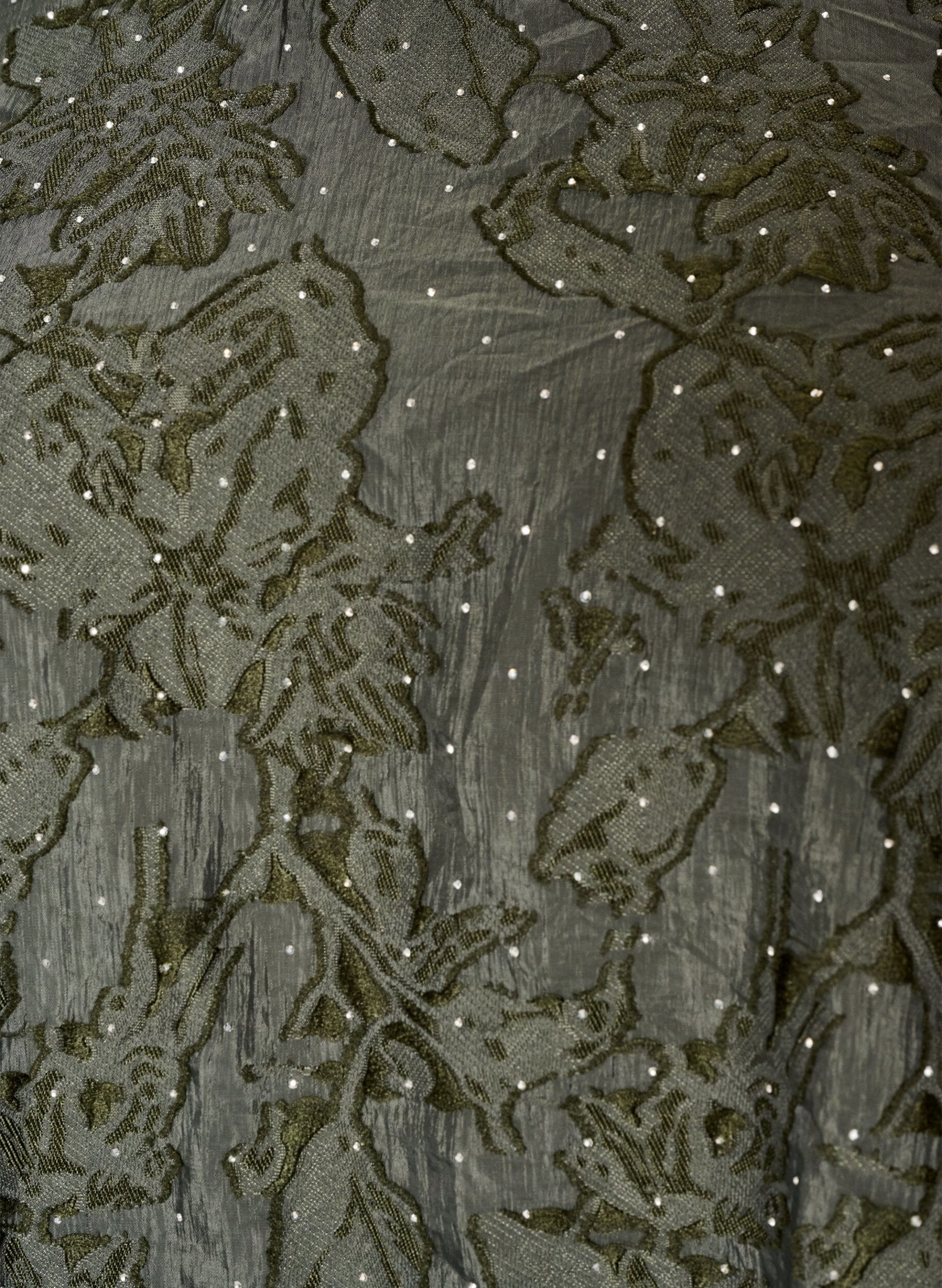 ZizziJacquard blouse met sprankelende details en pofmouwen, Groen, Packshot image number 2