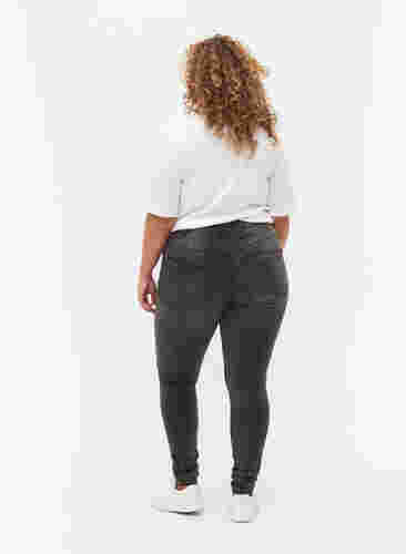 Super slim Amy jeans met hoge taille, Dark Grey Denim, Model image number 1