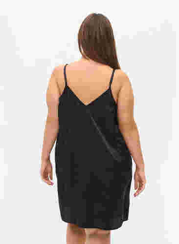 Pyjama jurk met kanten details, Black, Model image number 1