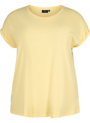 T-shirt met korte mouwen van katoenmix, Popcorn, Packshot image number 0