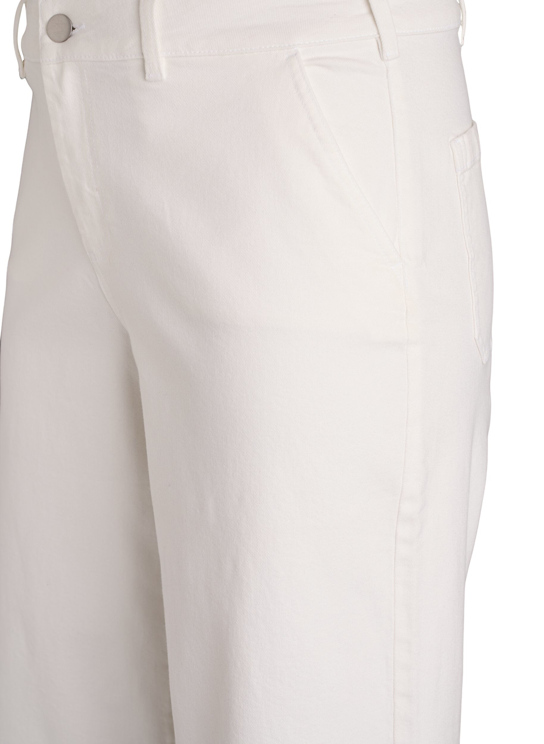 ZizziMyra high waist jeans met een wide fit, Wit, Packshot image number 2