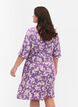 Jurk met 1/2 mouw met bloemenprint in viscose, Purple Flower AOP, Model image number 1