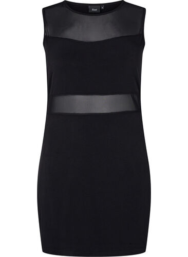 Mouwloze jurk met slanke pasvorm, Black, Packshot image number 0