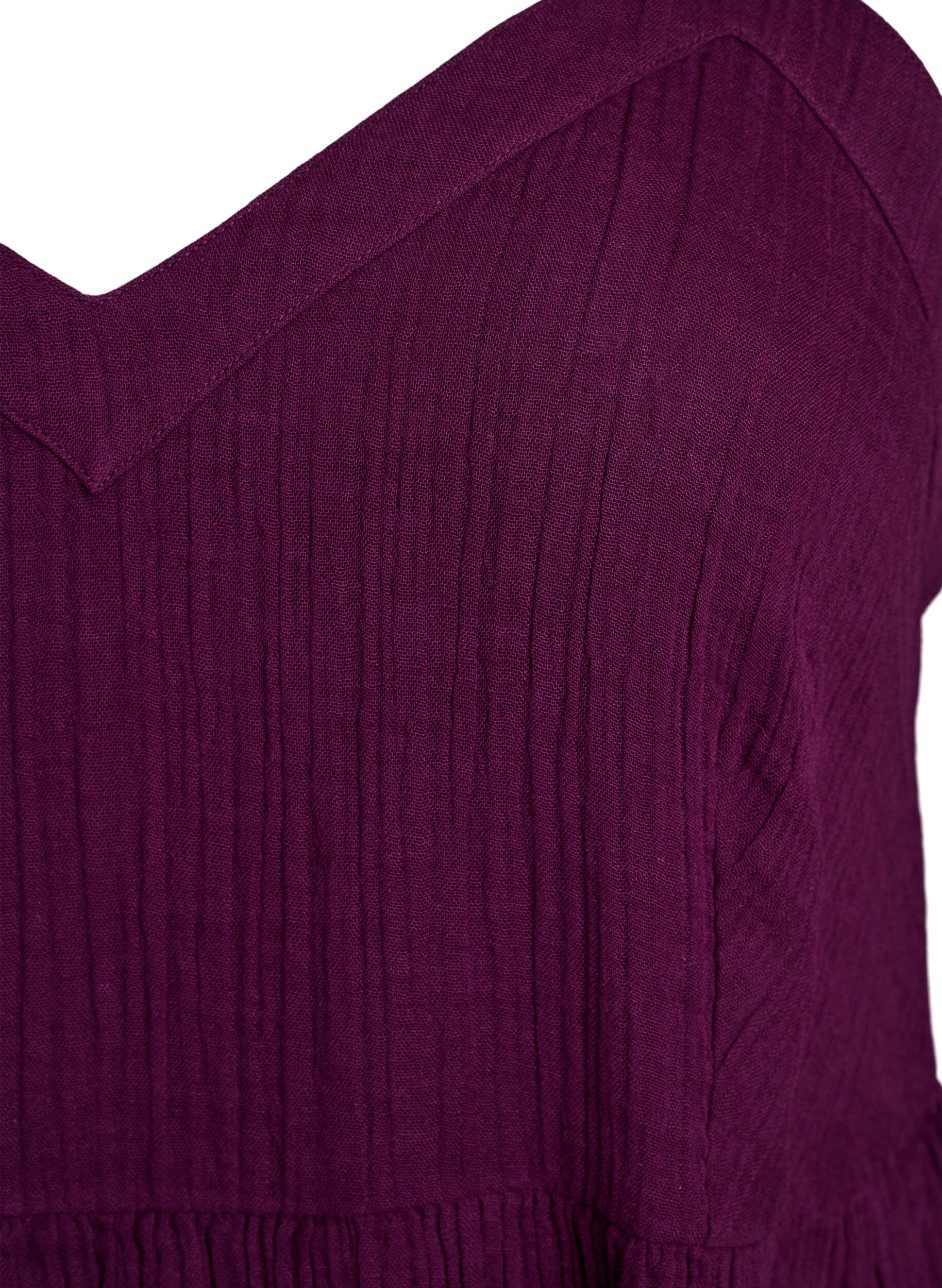 Zizzi Katoenen strandjurk met spaghettibandjes, Paars, Packshot image number 2