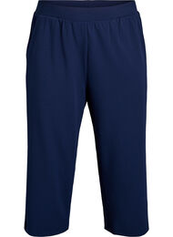 Hoog getailleerde kniebroek met losse pasvorm, Blauw