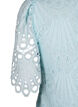 Gehaakte jurk met korte mouwen, Delicate Blue, Packshot image number 3