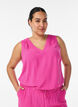 Mouwloze top met kreukeffecten, Roze, Model image number 0