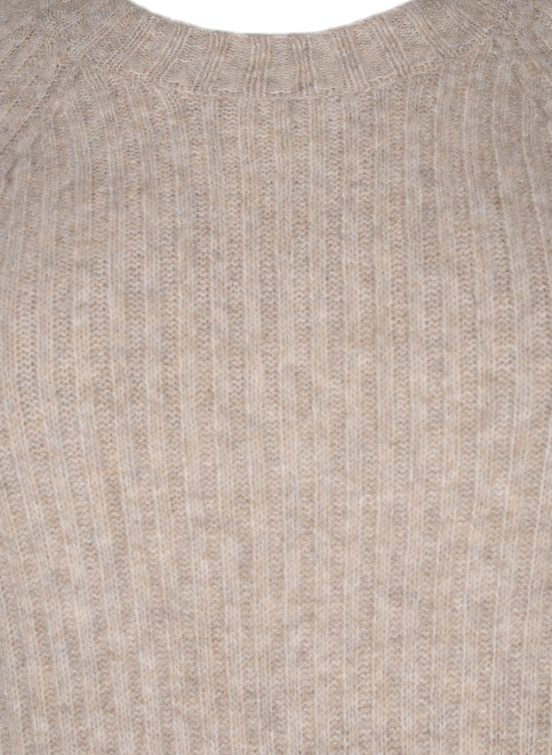 Zizzi Ribgebreide jurk met split, Simply Taupe Mel., Packshot image number 2