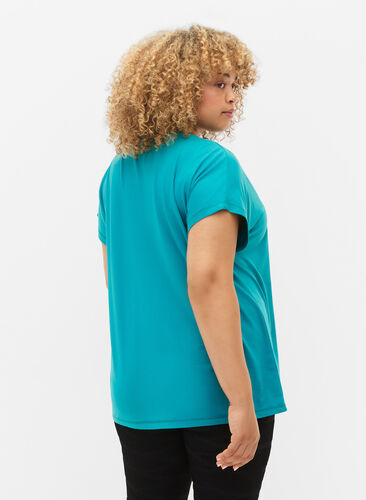 Trainings T-shirt met korte mouwen, Deep Peacock Blue, Model image number 1