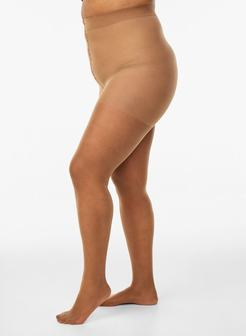 Zongebruinde huidskleur panty in 25 denier, Beige, Model image number 0