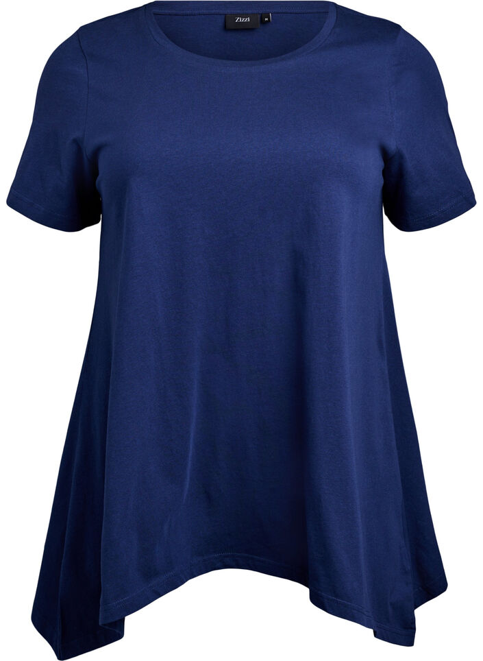 T-shirt met ronde hals en A-lijn vorm, Blauw, Packshot image number 0