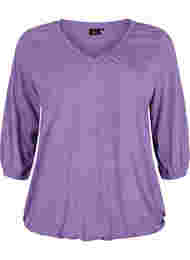 Gemêleerde blouse met v-hals, Deep Lavender Mél