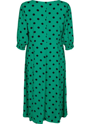Polka stippen viscose midi jurk, Jolly Green Dot AOP, Packshot image number 1