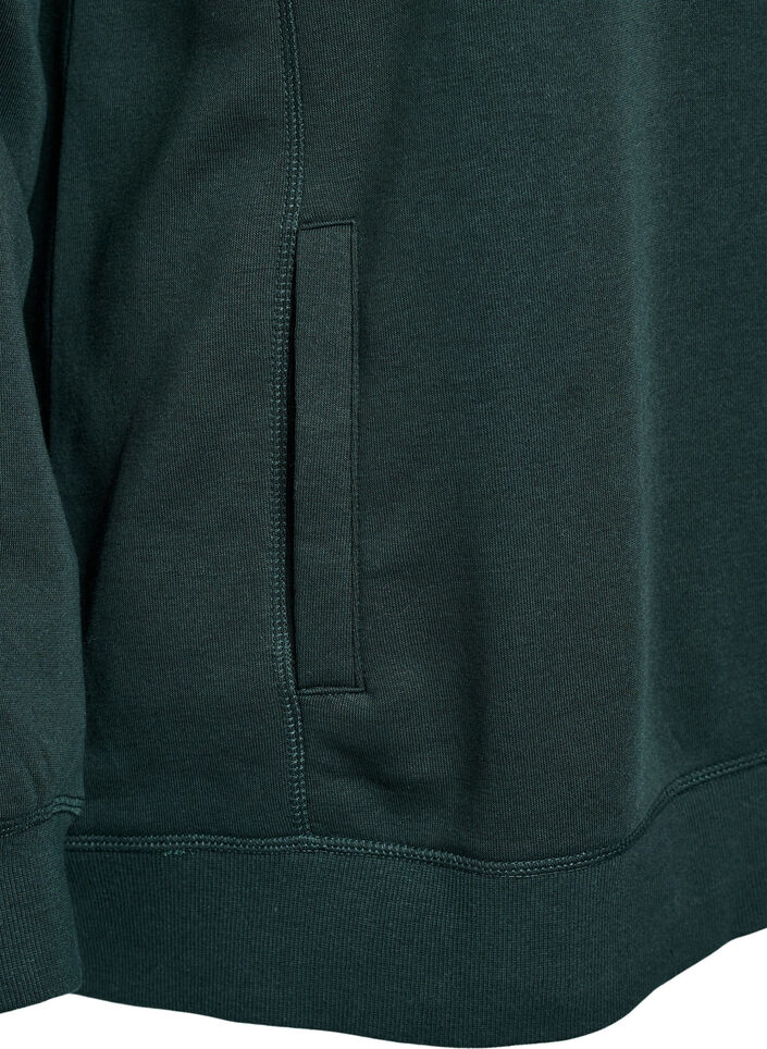 Sweatshirt met hoge kraag en zakken, Groen, Packshot image number 3