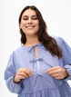 Gestreepte katoenen blouse met strik detail, Baja Blue Stripe, Model image number 2