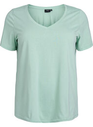 T-shirt met korte mouwen en v-hals, Groen