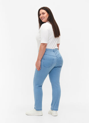 Slim fit Emily jeans met normale taille, Ex Lt Blue, Model image number 1