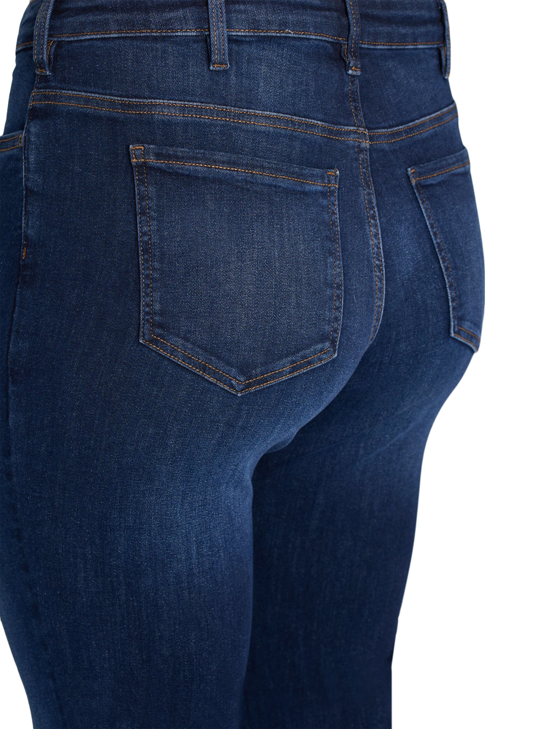 Zizzi Strakke pasvorm jeans met een normale taille, Dark Blue, Packshot image number 3