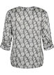 Blouse met print en 3/4 mouwen, Black White Leaf, Packshot image number 1