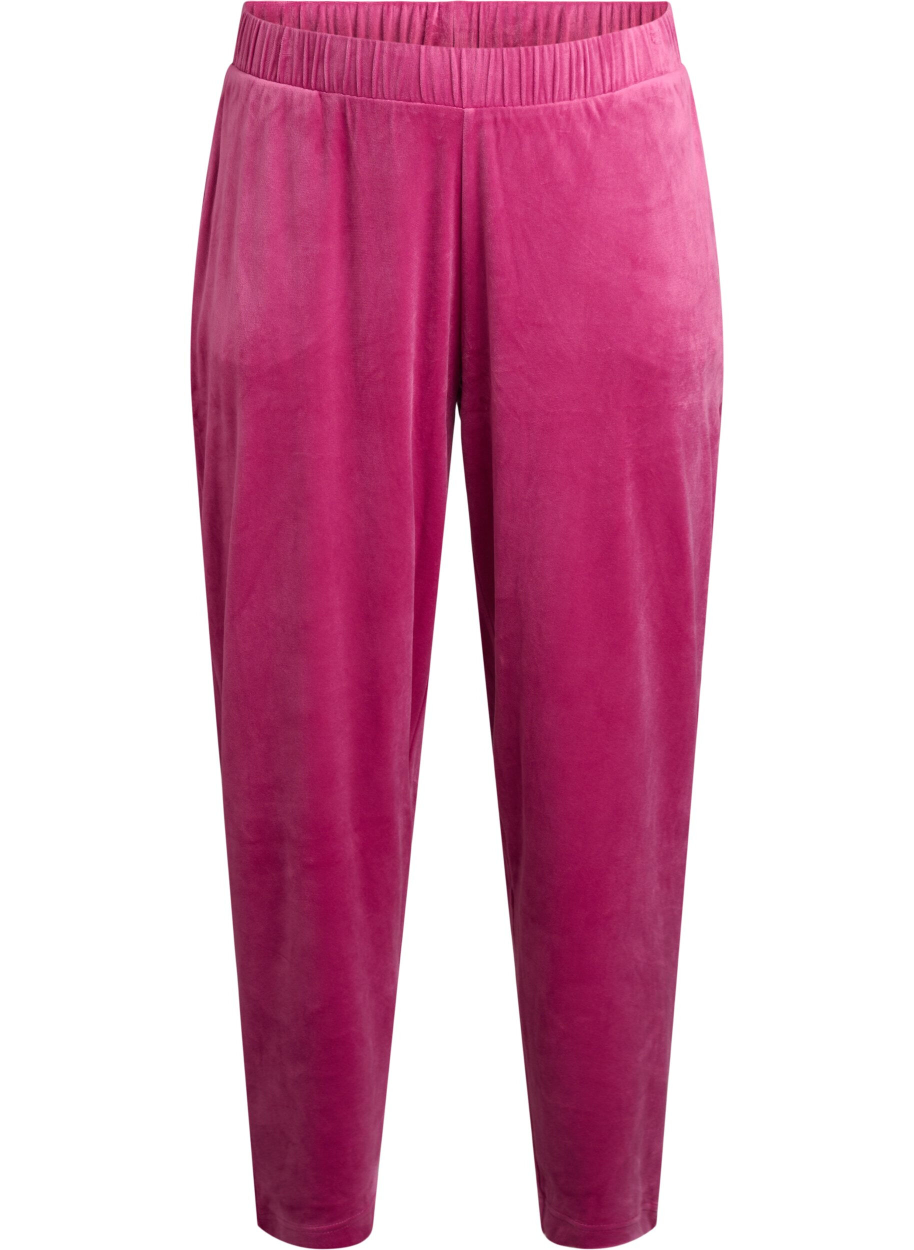 Zizzi Velours broek met zakken, Boysenberry, Packshot image number 0