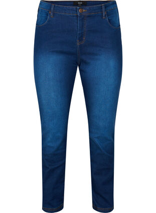 Slim fit Emily jeans met normale taille, Blue Denim, Packshot image number 0