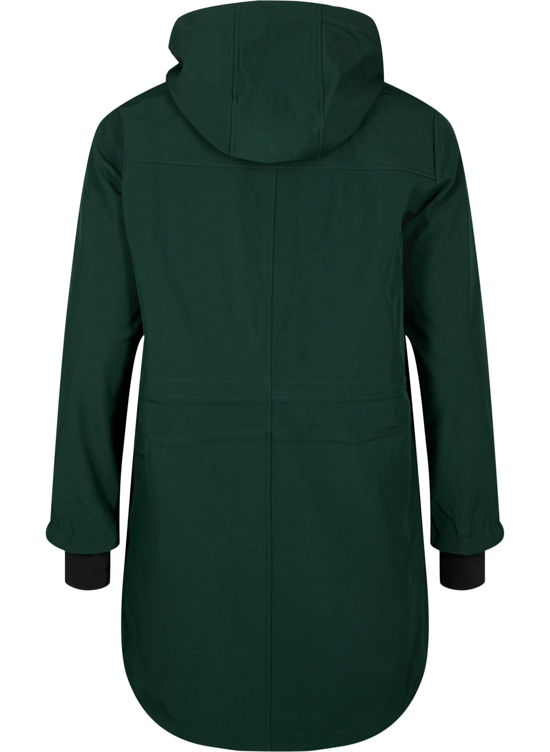 Zizzi Softshell jas met afneembare capuchon, Groen, Packshot image number 1