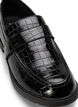 Wijde croco loafers van leer, Black, Packshot image number 3
