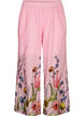 Broek met bloemenprint en wijde pijpen, Roze, Packshot image number 0