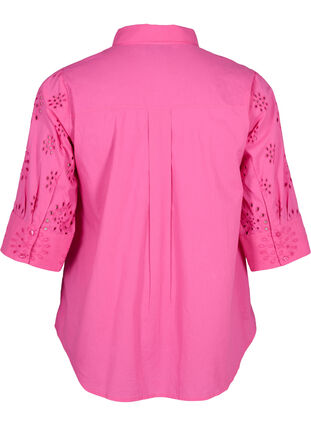 Shirtblouse met Engels borduurwerk en 3/4-mouwen, Raspberry Rose, Packshot image number 1