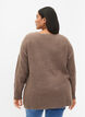 Gemêleerde pullover met zijsplit, Walnut/White Mel., Model image number 1
