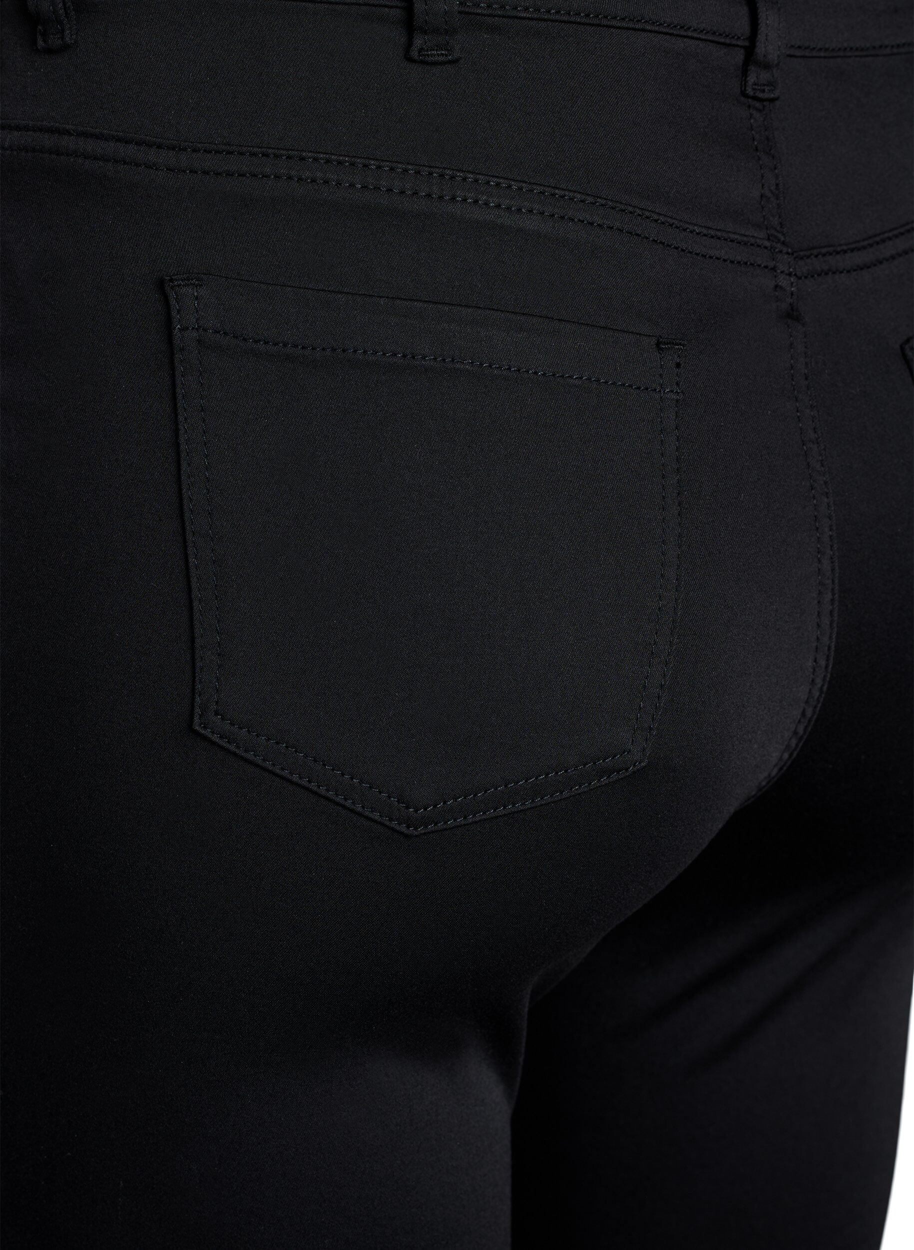 Zizzi Blijf Black Amy high-waist jeans, Zwart, Packshot image number 3