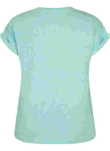 Gemêleerd t-shirt met korte mouwen, Turquoise Mél, Packshot image number 1