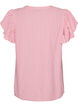 Viscose en linnen blouse met ruches aan de mouwen, Roze, Packshot image number 1