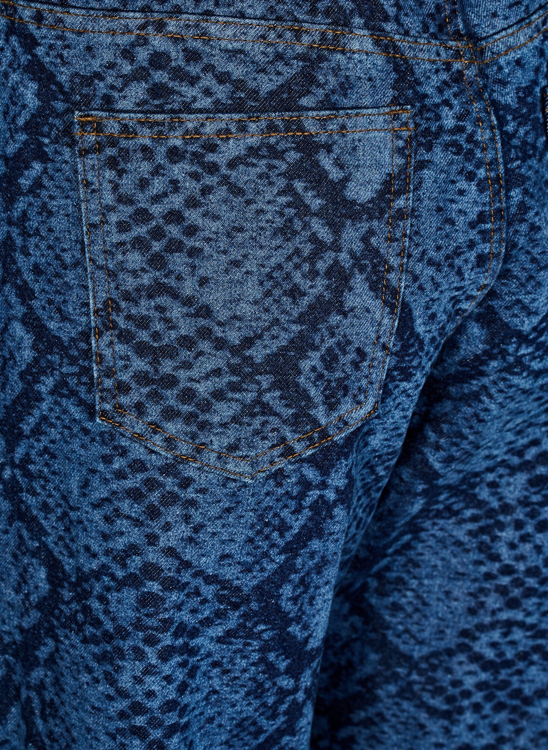 Zizzi Emily jeans met slangenprint, Blauw, Packshot image number 3