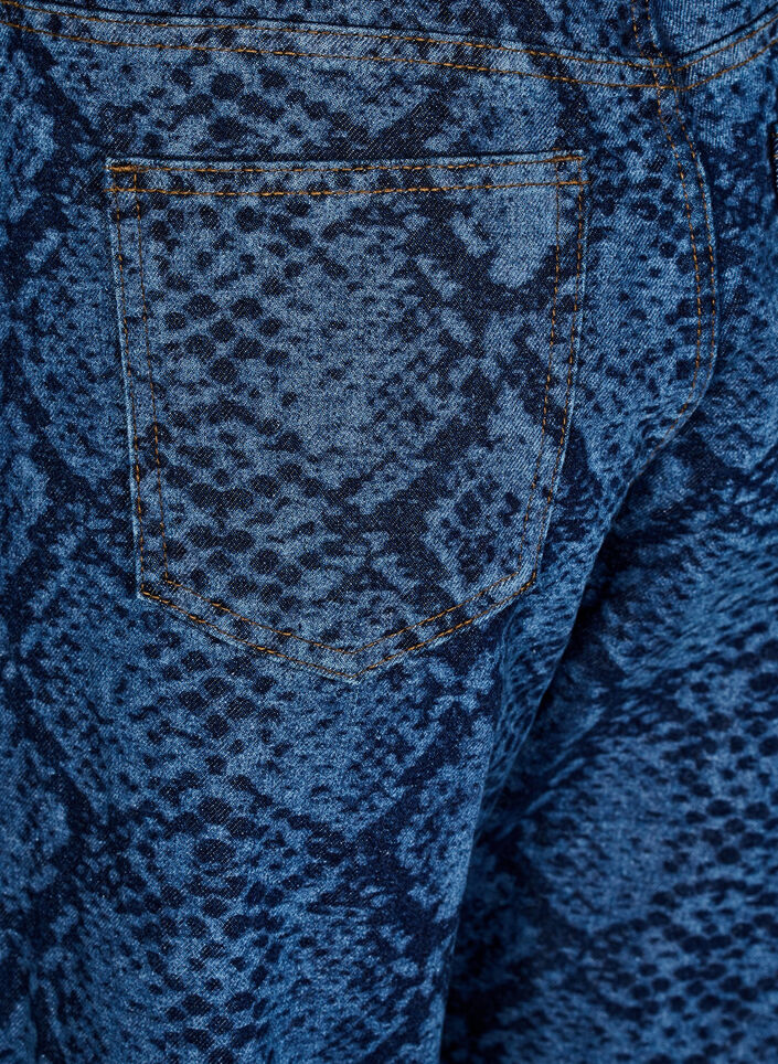 Emily jeans met slangenprint, Blauw, Packshot