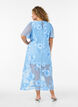 Meshjurk met bloemenapplicaties, Blauw, Model image number 1