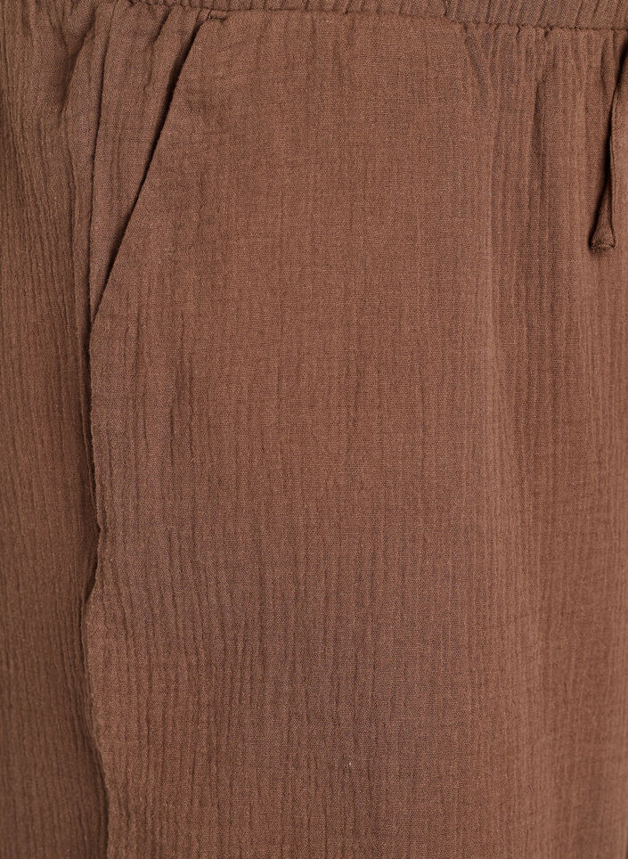 Culotte broek van katoen met hoge taille, Bruin, Packshot image number 2