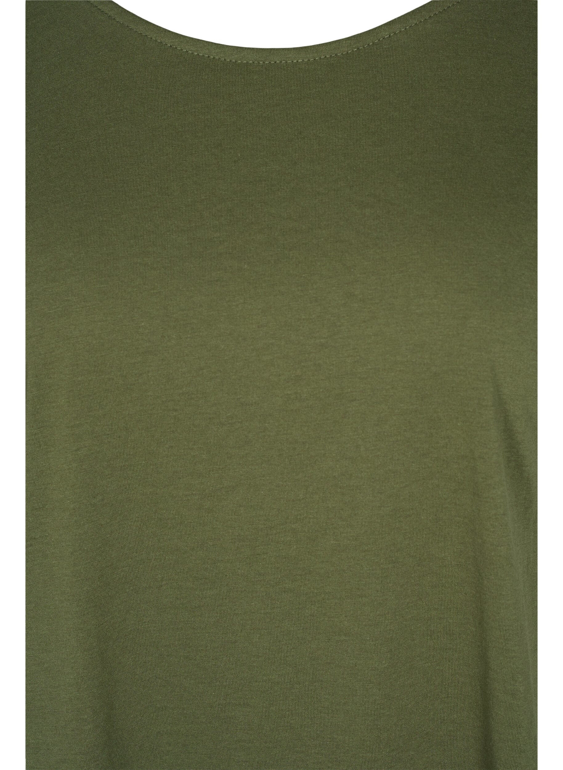 Zizzi T-shirt met mix van katoen, Ivy Green, Packshot image number 2