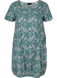 Katoenen jurk met korte mouwen en print, Paisley