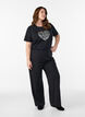 Broek met wijde pijpen, Zwart, Model image number 1
