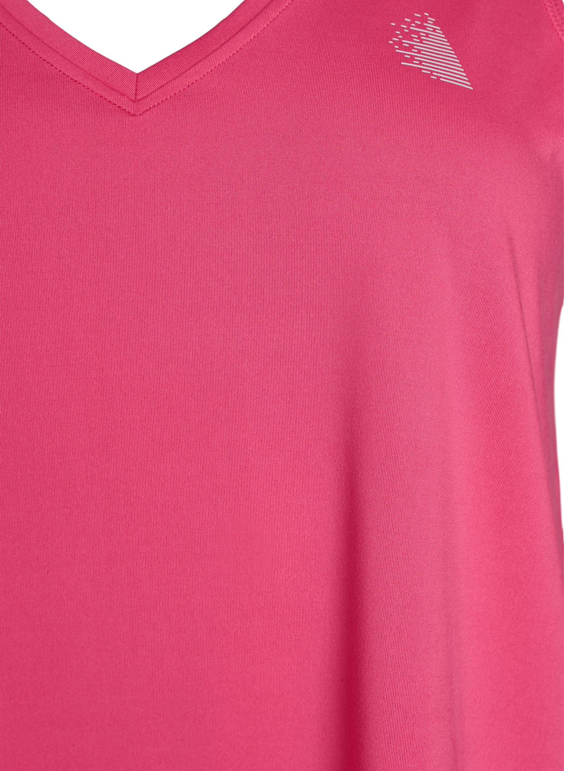Zizzi Workout top met V-hals, Pink, Packshot image number 2