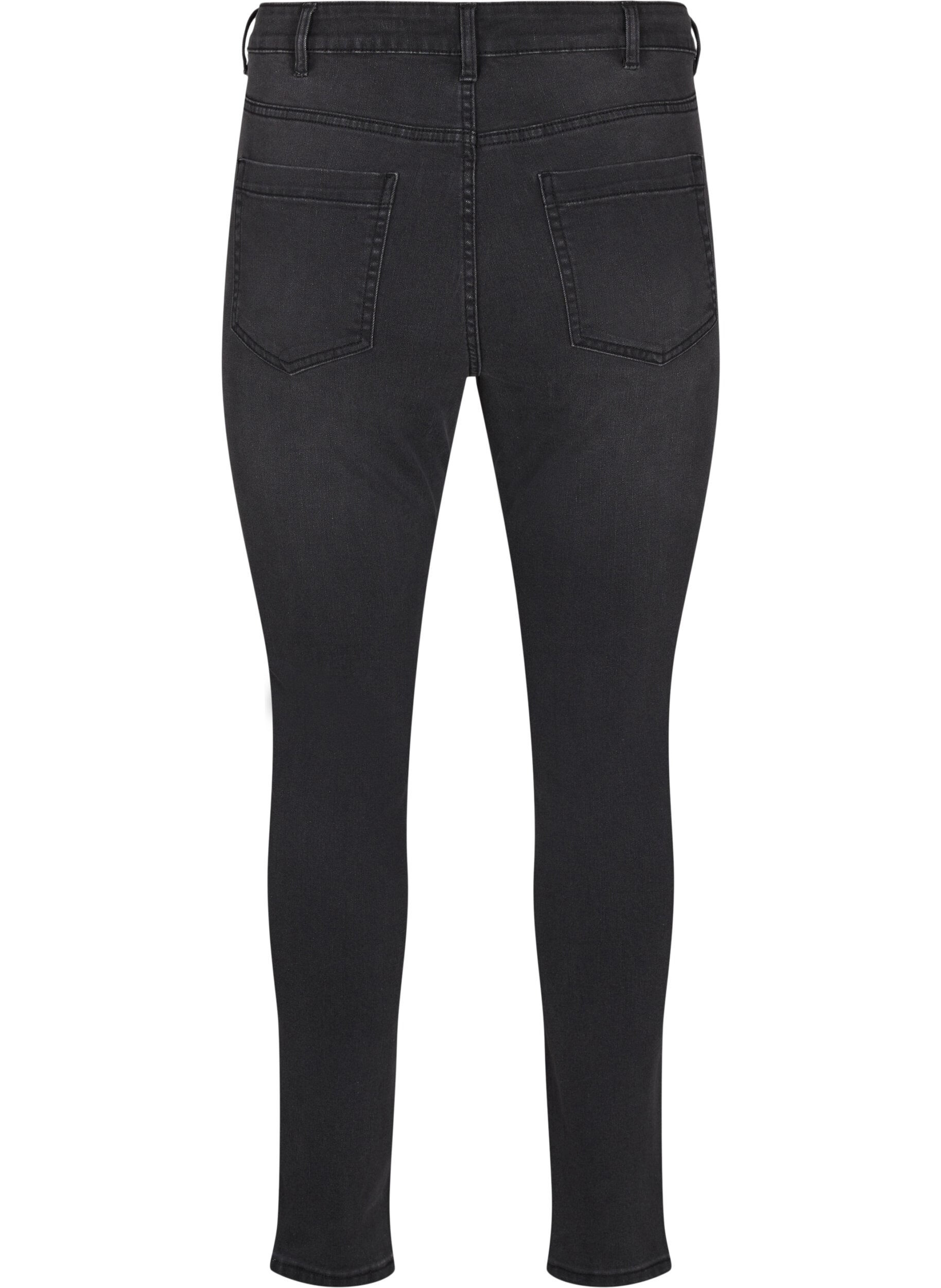 Zizzi Amy jeans met een hoge taille en super slanke pasvorm, Grijs, Packshot image number 1