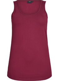 Effen gekleurd basic top in katoen, Donker Bordeaux
